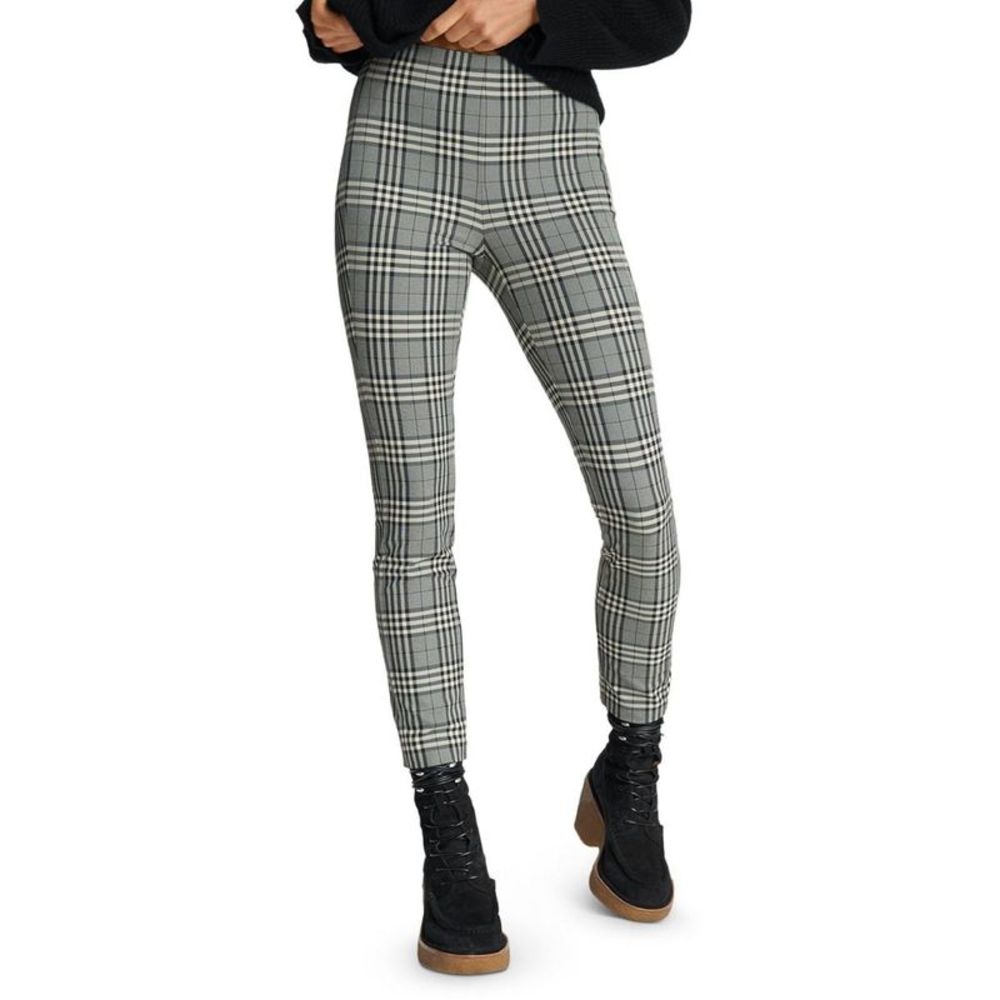 Rag & Bone Womens Simone B/W Fitted Stretch Plaid Skinny Pants NWT